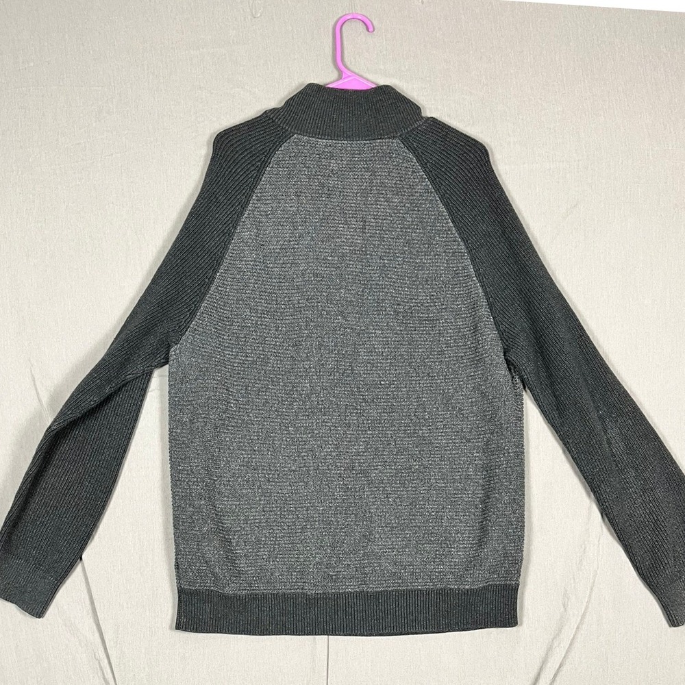 Banana Republic Sweater Mens XL Quarter-Zip Gray Textured Raglan EUC - Picture 11 of 11